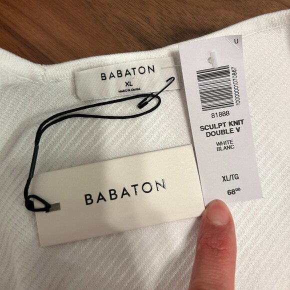 NWT Aritzia Babaton Sculpt Knit V-Neck Tank - Picture 6 of 6
